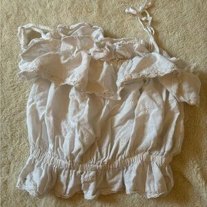 American Eagle white crop tank